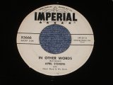 APRIL STEVENS - IN OTHER WORDS / 1960 US ORIGINAL WHITE LABEL PROMO 7" SINGLE  