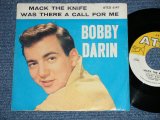 BOBBY DARIN - MACK THE KNIFE : WAS THERE A CALL FOR ME  ( Ex/Ex+) / 1959 US AMERICA ORIGINAL  Used  7" Single  With PICTURE SLEEVE 