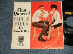 画像1: PAUL & PAULA - A)FIRSTQUARREL  B)SCHOOL IS IS THRO  (VG++/VG+++ BB) / 1963 US AMERICA ORIGINAL Used 7" SINGLE With PICTURE SLEEVE 