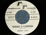 BOBBY DAY - A)Teenage Philosopher    B)Undecided (Ex++/Ex++) / 1960 US AMERICA ORIGINAL "WHITE LABEL PROMO" Used 7" 45rpm  Single 