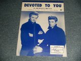 THE EVERLY BROTHERS - DEVOTED YIU (Ex++)/   US AMERICA ORIGINAL? Used SHEET MUSIC  