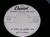 SKEETS MCDONALD ( EDDIE COCHRAN ) - YOU OOGHTA SEE GRANDMA ROCK / 1958 US ORIGINAL White Label Promo 7" Single  