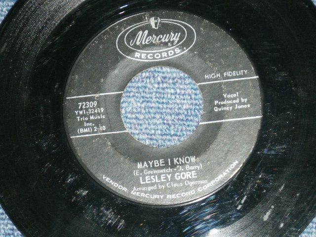 LESLEY GORE  - MAYBE I KNOW: WONDER BOY  ( Ex+/Ex )  / 1964 US AMERICA ORIGINAL  Used 7