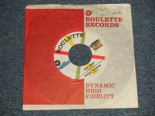 RONNIE HAWKINS and THE HAWKS  TITLE ― - A)RUBY BABY　B)HAY RIDE   (Ex++/Ex++)/ 1960 US AMERICA ORIGINAL Used 7