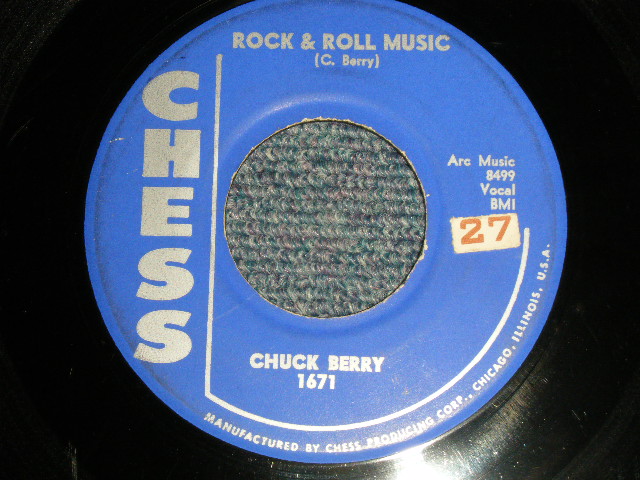 CHUCK BERRY - A)ROCK & ROLL MUSIC   B)BLUE FEELING (Ex++/Ex++ STOL, WOL) / 1957 US AMERICA ORIGINAL Used 7