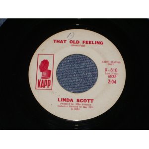 画像: LINDA SCOTT - THAT OLD FEELING ( Ex+/Ex+)  / 1964 US ORIGINAL WHITE LABEL PROMO 7" SINGLE  