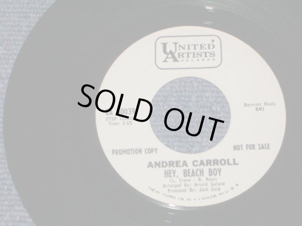 画像1: ANDREA CARROLL - HEY! BEACH BOY / 1966 US ORIGINAL White Label Promo 7" SINGLE 