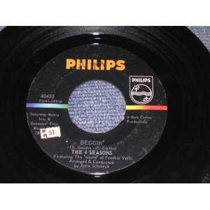 画像: THE 4 FOUR SEASONS - THE BEGIN' / 1967 US ORIGINAL 7" Single  