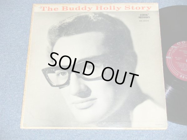 画像1: BUDDY HOLLY  - The BUDDY HOLLY STORY ( VG++/VG++ Looks: VG+ )  / 1959 US ORIGINAL "1st press RED&BLACK Printed on Back Cover / MAROON  LABEL" MONO  Used LP  
