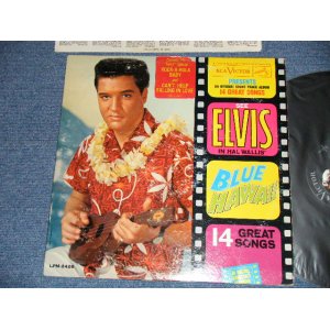 画像: ELVIS PRESLEY -  BLUE HAWAII : "STICKER on FRON Cover" (  Matrix #  A) M2 PP 2996-3S     B) M2 PP 2997-8S  (Ex++/Ex++ Looks:Ex+ PIN HOLE ) / 1961 US AMERICA ORIGINAL 1st Press "SILVER RCA VICTOR logo on Top & LONG PLAY at BOTTOM  Label" " d Label"  MONO Used LP