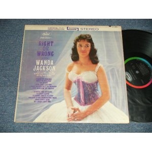 画像: WANDA JACKSON - RIGHT OR WRONG( Ex/Ex+++ SWOBC) / 1962 Version  US AMERICA "BLACK with RAINBOW CAPITOL LOGO on TOP Label" STEREO Used  LP