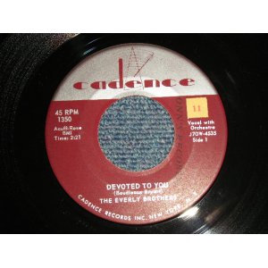 画像: The EVERLY BROTHERS - A)DEVOTED TO YOU  B)BIRD DOG (Ex+++/Ex+++ STOL) / 1958 US AMERICA ORIGINAL Used 7" 45 rpm SINGLE 