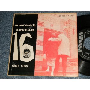 画像: CHUCK BERRY -SWEET LITTLE SIXTEEN 16 (Ex/VG++) / 1958 US AMERICA ORIGINAL "BLACK with SILVER Print Label" Used 7" inch 45rpm EP with PICTURE SLEEVE 