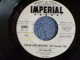 画像: MAJORS - YOUR LIFE BEGINS / 1963 US ORIGINAL WHITE LABEL PROMO 7"SINGLE 