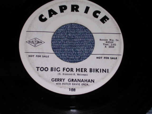 画像1: GERRY GRANAHAN ( With 5 SATINS & BELMONTS ) - TOO BIG BFOR HER BIKINI / 1961 US Original 7" Single  