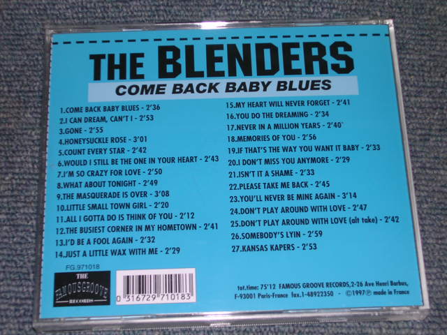 画像: THE BLENDERS - COME BACK BABY BLUES / 1997 FRANCE BRAND NEW CD 