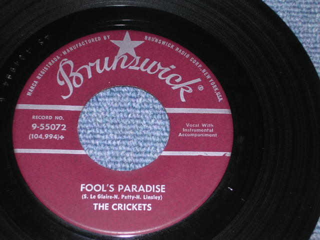 画像: THE CRICKETS ( BUDDY HOLLY ) - THINK IT OVER ( Ex+++/Ex+++ ) / 1958 US Original 7" Single  