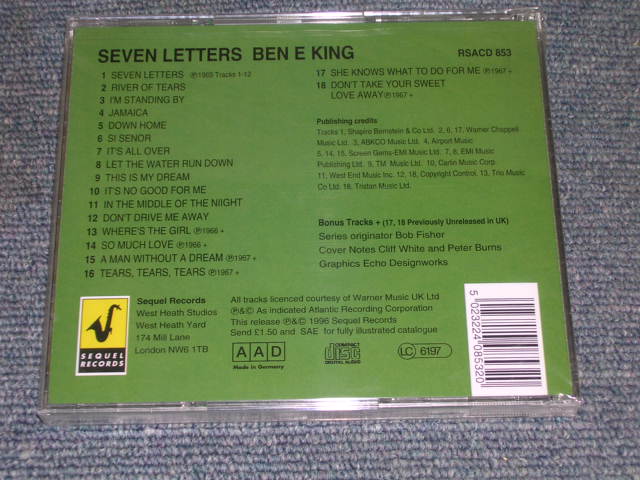 画像: BEN E. KING ( of THE DRIFTERS ) - ANTHOLOGY FOUR SEVEN LETTERS / 1996 UK SEALED CD