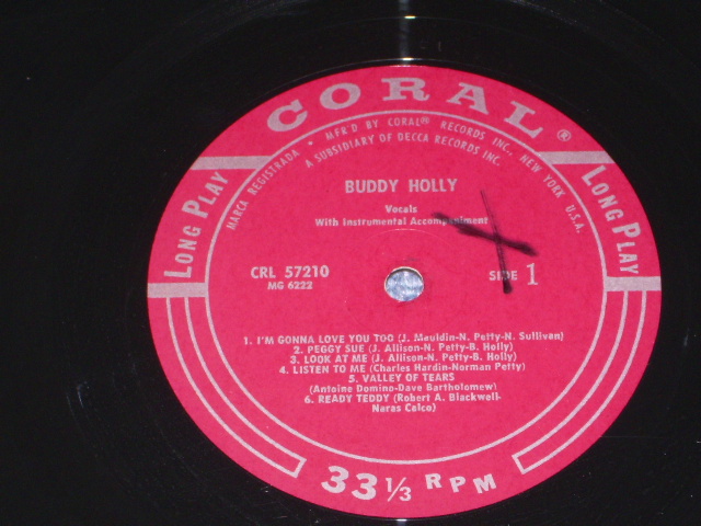 画像: BUDDY HOLLY - BUDDY HOLLY( Ex-/Ex++ ) / 1958 US AMERICA ORIGINAL MONO Used  LP  