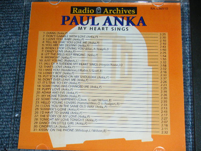 画像: PAUL ANKA - MY HEART SINGS ( ORIGINAL ALBUM + BONUS TRACKS  ) /  EU CUSTOM MADE  BRAND NEW CD-R