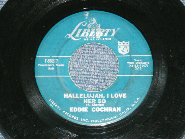 画像1: EDDIE COCHRAN - HALLELUJAH,I LOVE HER SO / 1959 US ORIGINAL 7" Single  