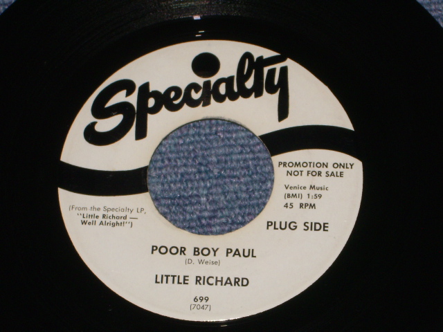 画像1: LITTLE RICHARD - POOR BOY PAUL / 1964 US ORIGINAL White Label PROMO 7"SINGLE 