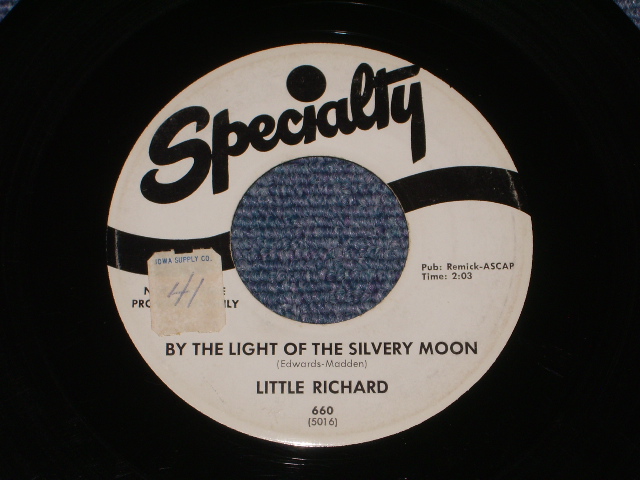 画像1: LITTLE RICHARD - BY THE LIGHT OF THE SILVER MOON / 1959 US ORIGINAL White Label PROMO 7"SINGLE 