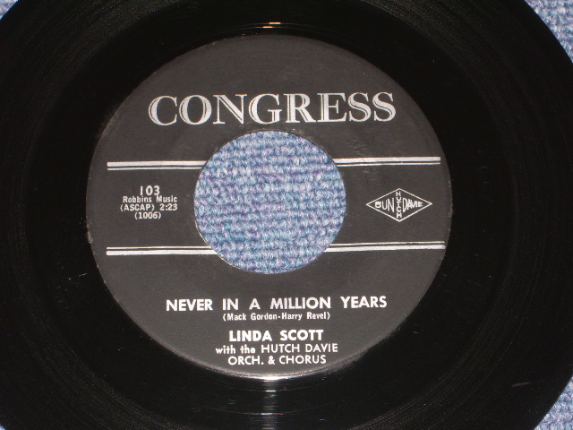 画像1: LINDA SCOTT - NEVER IN A MILLION YAERS / 1962 US ORIGINAL 7" SINGLE  