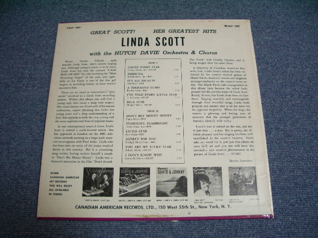 画像: LINDA SCOTT - GREAT SCOTT! HER GREATEST HITS () Ex++,Ex /Ex+) / 1962 US ORIGINAL MONO LP 