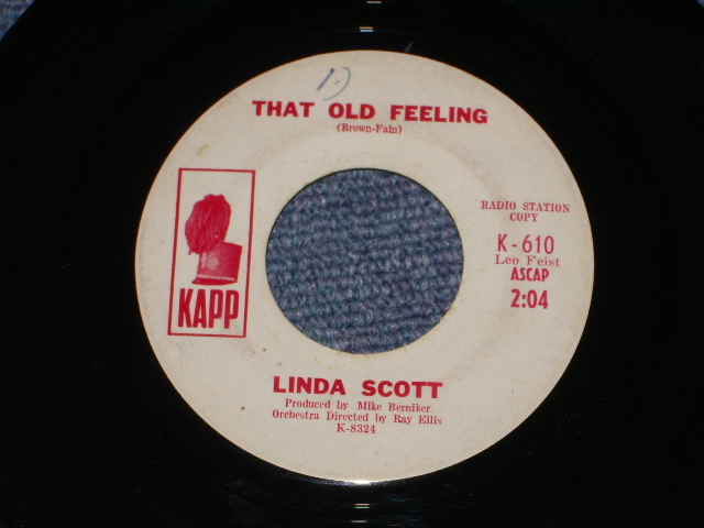 画像1: LINDA SCOTT - THAT OLD FEELING ( Ex+/Ex+)  / 1964 US ORIGINAL WHITE LABEL PROMO 7" SINGLE  