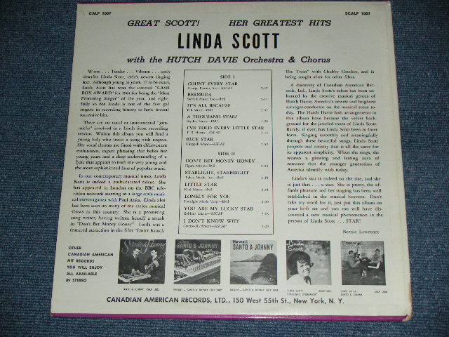 画像: LINDA SCOTT - GREAT SCOTT! HER GREATEST HITS () Ex++/Ex+) / 1962 US ORIGINAL PROMO MONO LP 
