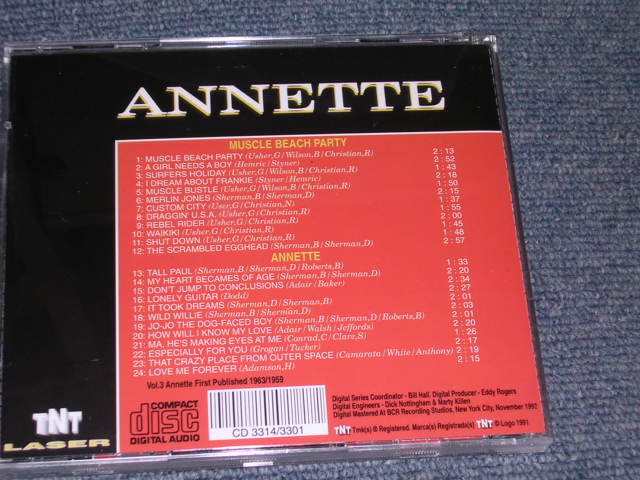 画像: ANNETTE - VOL.3 ( MUSCLE BEACH PARTY + ANNETTE ) / ORIGINAL ALBUM 2 in 1 ) / 1991 US BRAND NEW CD  