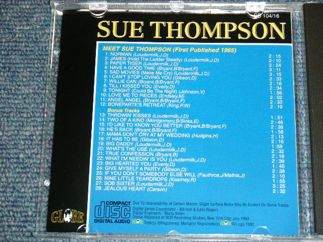 画像: SUE THOMPSON - MEET THE SUE THOMPSON ( ORIGINAL ALBUM + BONUS TRACKS ) / 1993 US ORIGINAL Brand New CD 