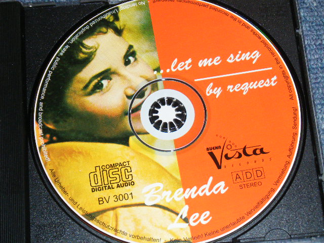 画像: BRENDA LEE - LET ME SING + BY REQUEST ( 2 in 1 ) / PARAGUAY Original Brand New CD-R  