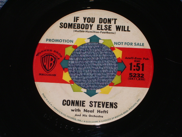 画像1: CONNIE STEVENS - IF YOU DON'T SOMEBODY ELSE WILL / 1961 US ORIGINAL White Label PROMO 7" SINGLE  