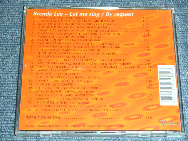 画像: BRENDA LEE - LET ME SING + BY REQUEST ( 2 in 1 ) / PARAGUAY Original Brand New CD-R  