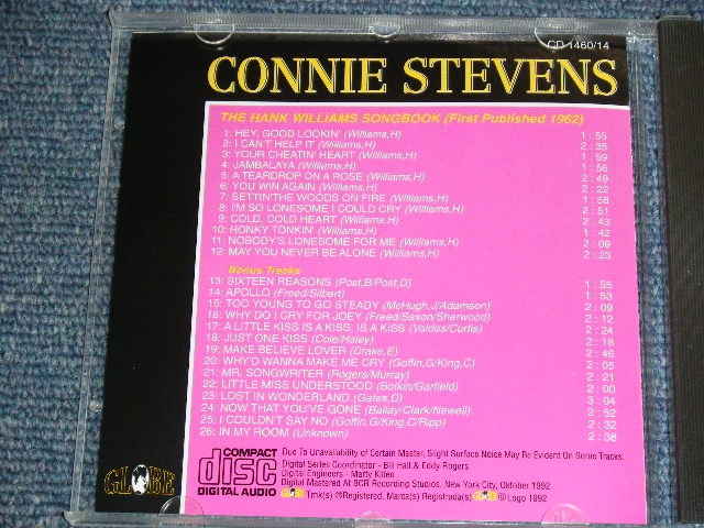 画像: CONNIE STEVENS - THE HANK WILLIAMS SONG BOOK + BONUS TRACKS / 1992 US ORIGINAL Brand New CD