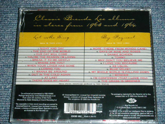 画像: BRENDA LEE - LET ME SING + BY REQUERST ( 2 in 1 ) / 2006 UK ORIGINAL Brand New SEALED CD  