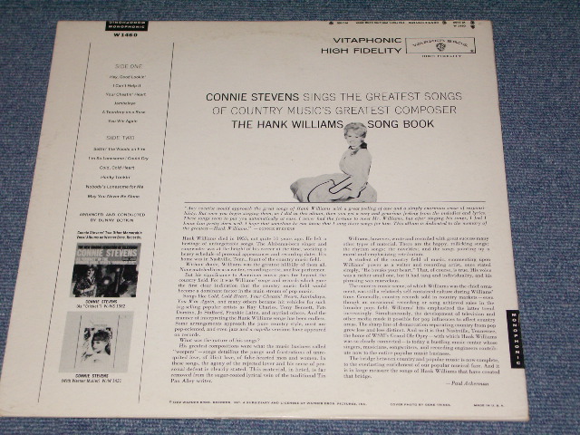画像: CONNIE STEVENS - THE HANK WILLIAMS SONG BOOK ( Ex+++/MINT- )/ 1962 US ORIGINAL MONO LP  