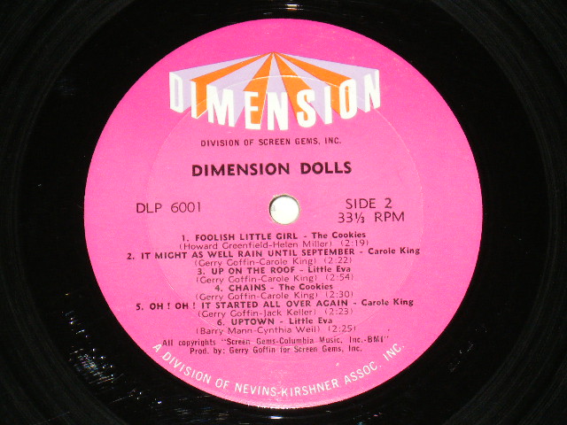 画像: va OMNIBUS ( THE COOKIES + LITTLE EVA + CAROLE KING ) - THE DIMENSION DOLLS VOL.1 (Ex++, Ex+/Ex++ Looks:Ex+)  / 1964 US AMERICA ORIGINAL MONO LP  