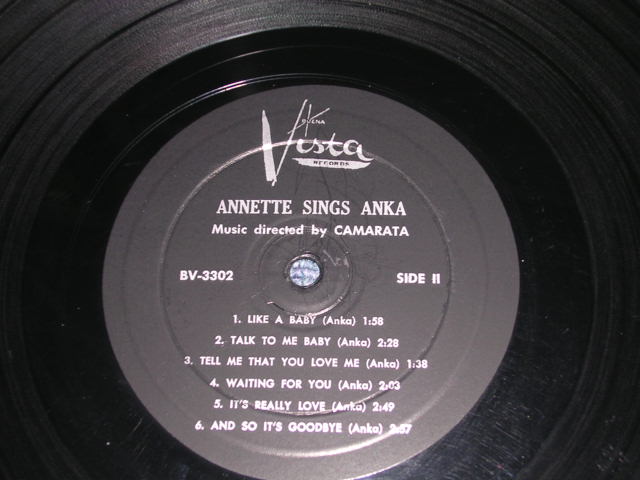 画像: ANNETTE - ANNETTE SINGS ANKA ( Ex+ / Ex+++ ) / 1960 US ORIGINAL MONO LP  