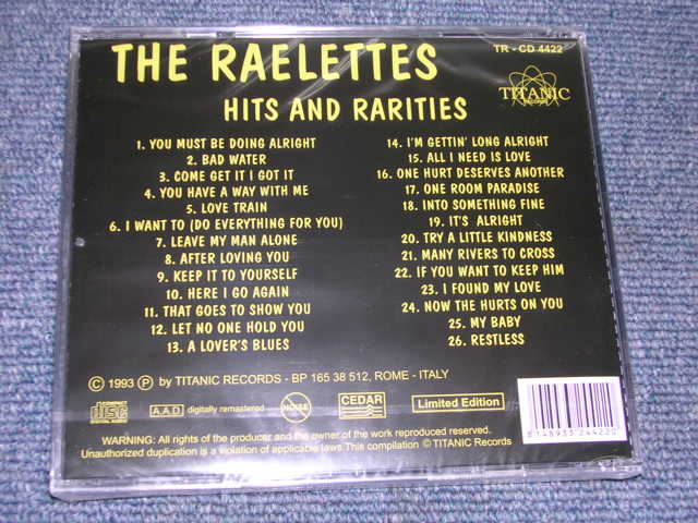 画像: THE RAELETTES - HITS AND RARITIES / 1993 ITALY Brand New SEALED CD  
