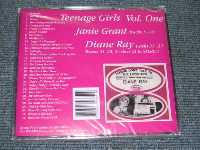 画像: DIANE RAY +JANIE GRANT - TEENAGE GIRLS VOL.ONE 'PLEASE DON'T TAKE TO THE LIFEGUARD + TRIANGLE GREASY KID STUFF / 1994 CANADA BRAND NEW Sealed CD OUT-OF-PRINT now 