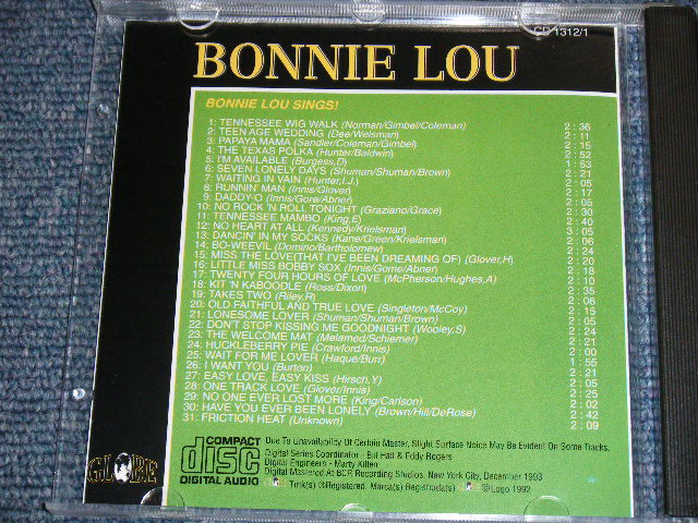 画像: BONNIE LOU - BONNIE LOU SINGS ! ( 31 Tracks ) / 1992 US Original Brand New CD  