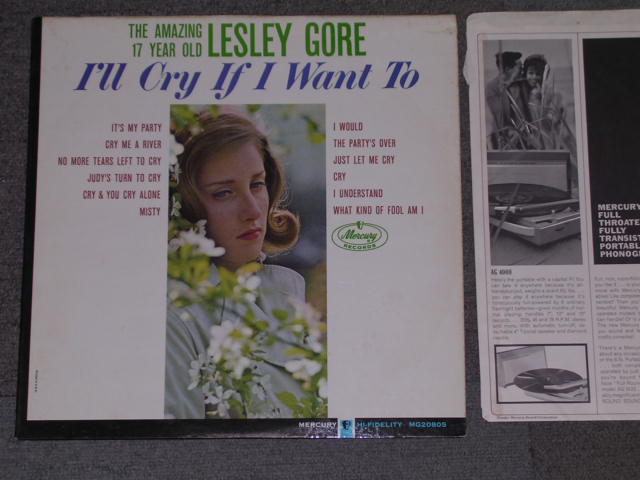 画像1: LESLEY GORE - I'LL CRY IF I WANT TO ( 1st Press 'NON-BORDER on IT'S MY PARTY' Jacket ) / 1963 US ORIGINAL MONO LP  
