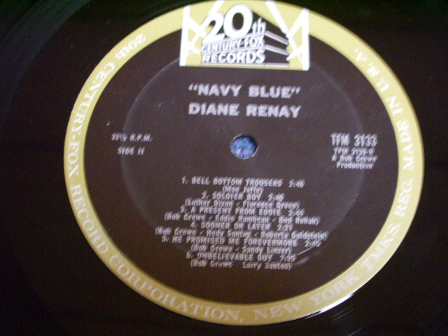 画像: DIANE RENAY - DIANE RENAY NAVY BLUE (Ex+/MINT-) / 1964 US AMERICA ORIGINALMONO Used  LP