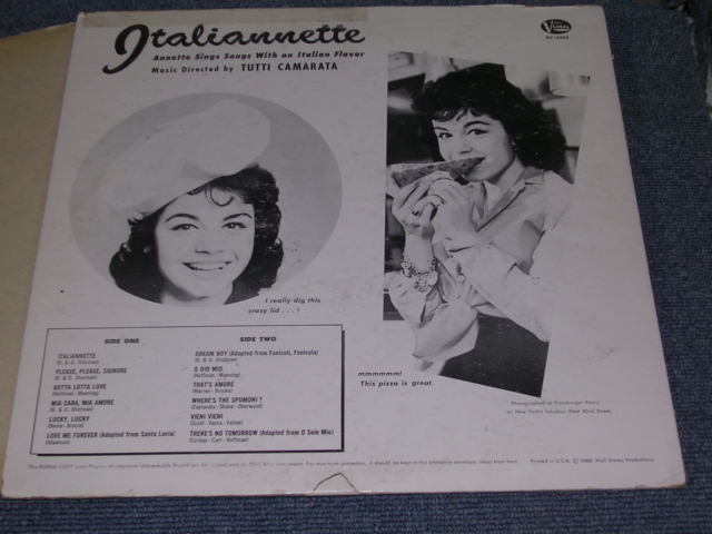 画像: ANNETTE - ITALIANNETTE ( Ex+/Looks : MINT-  Sound : Ex+ ) / 1960 US AMERICA ORIGINAL MONO Used LP  