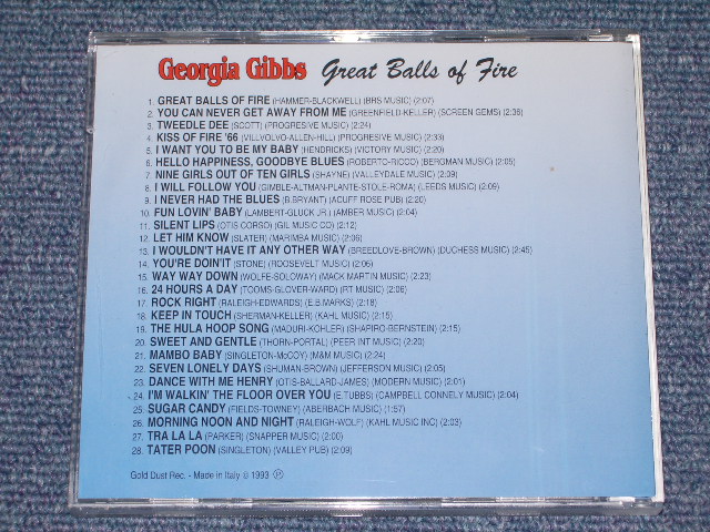 画像: GEORGIA GIBBS  -  GREAT BALLS OF FIRE / 1993 EU BRAND NEW CD