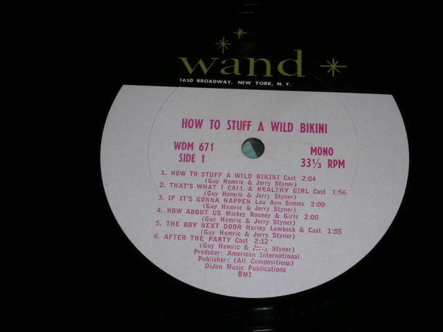 画像: ANNETTE & V.A. ost - HOW TO STUFF A WILD BIKINI / 1965 US ORIGINAL MONO LP  