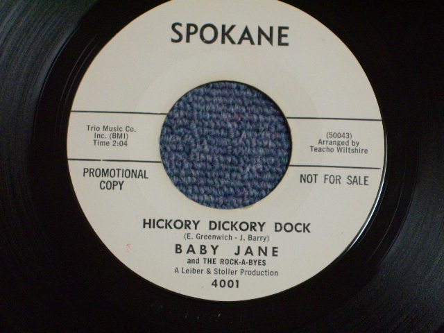 画像1: BABY JANE And The ROCK-A-BYES - HICKORY DICKORY DOCK / Early 1960s US ORIGINAL White Label Promo 7" SINGLE  